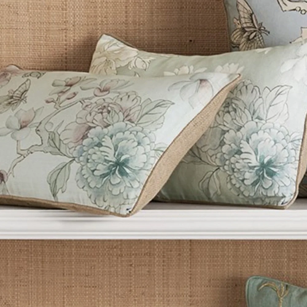 BRAND NEW, AERIN Wild Rose Linen Lumbar Pillow Cover, 14
